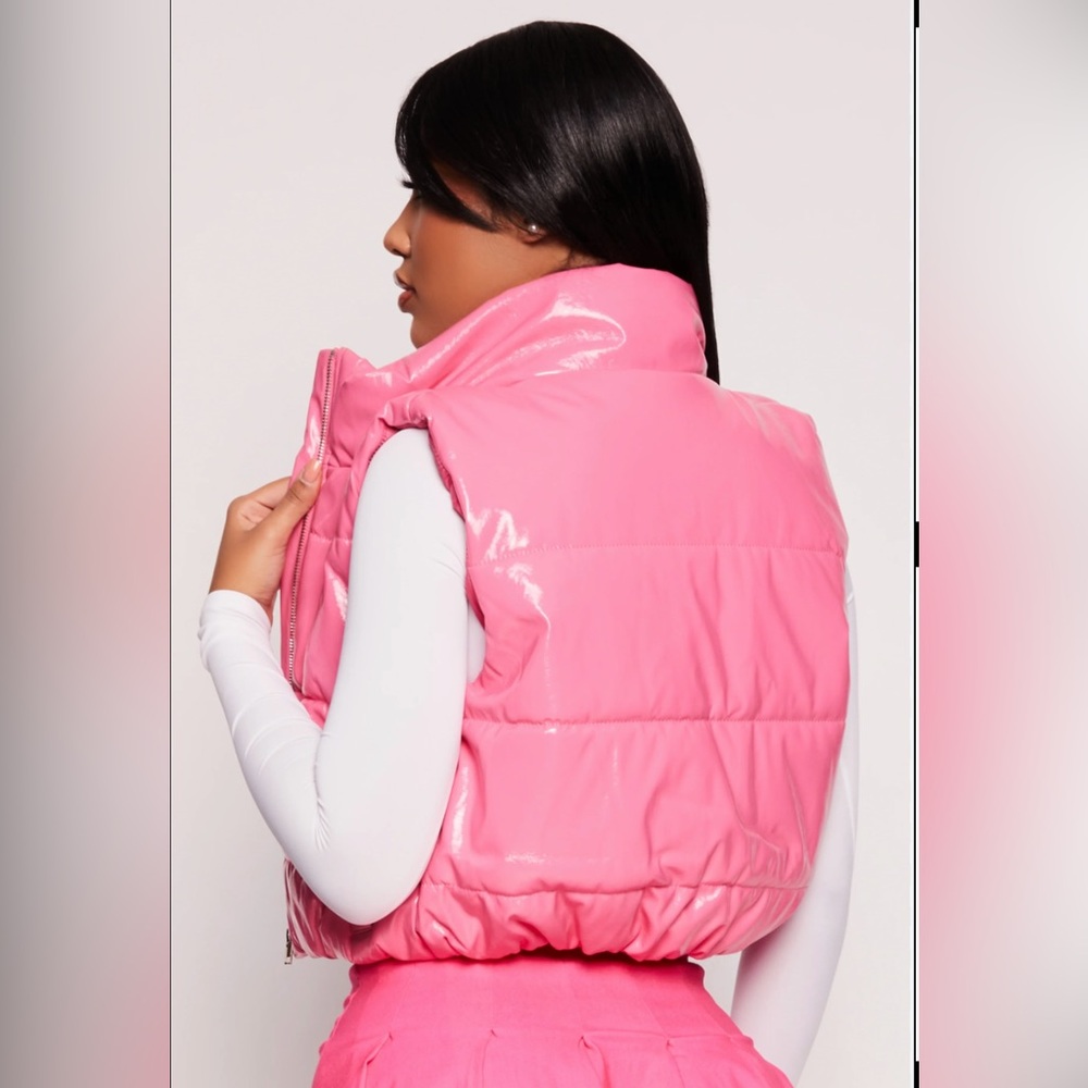 Ambiance Shiny Pink Puffer Vest